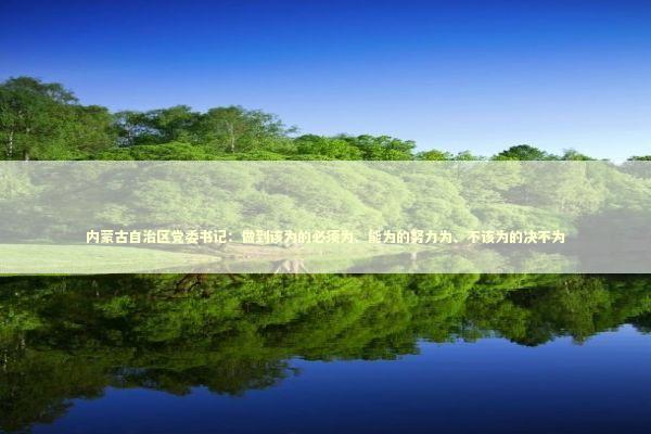 内蒙古自治区党委书记：做到该为的必须为、能为的努力为、不该为的决不为